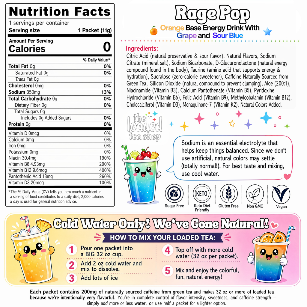 50 Case Rage Pop - The Loaded Tea Bundle