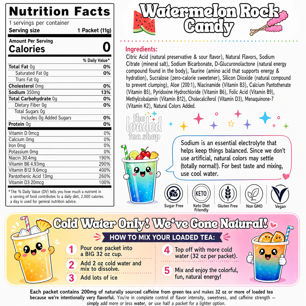 Watermelon Rock Candy (Caffeine- Free) - Bright Daily Sip