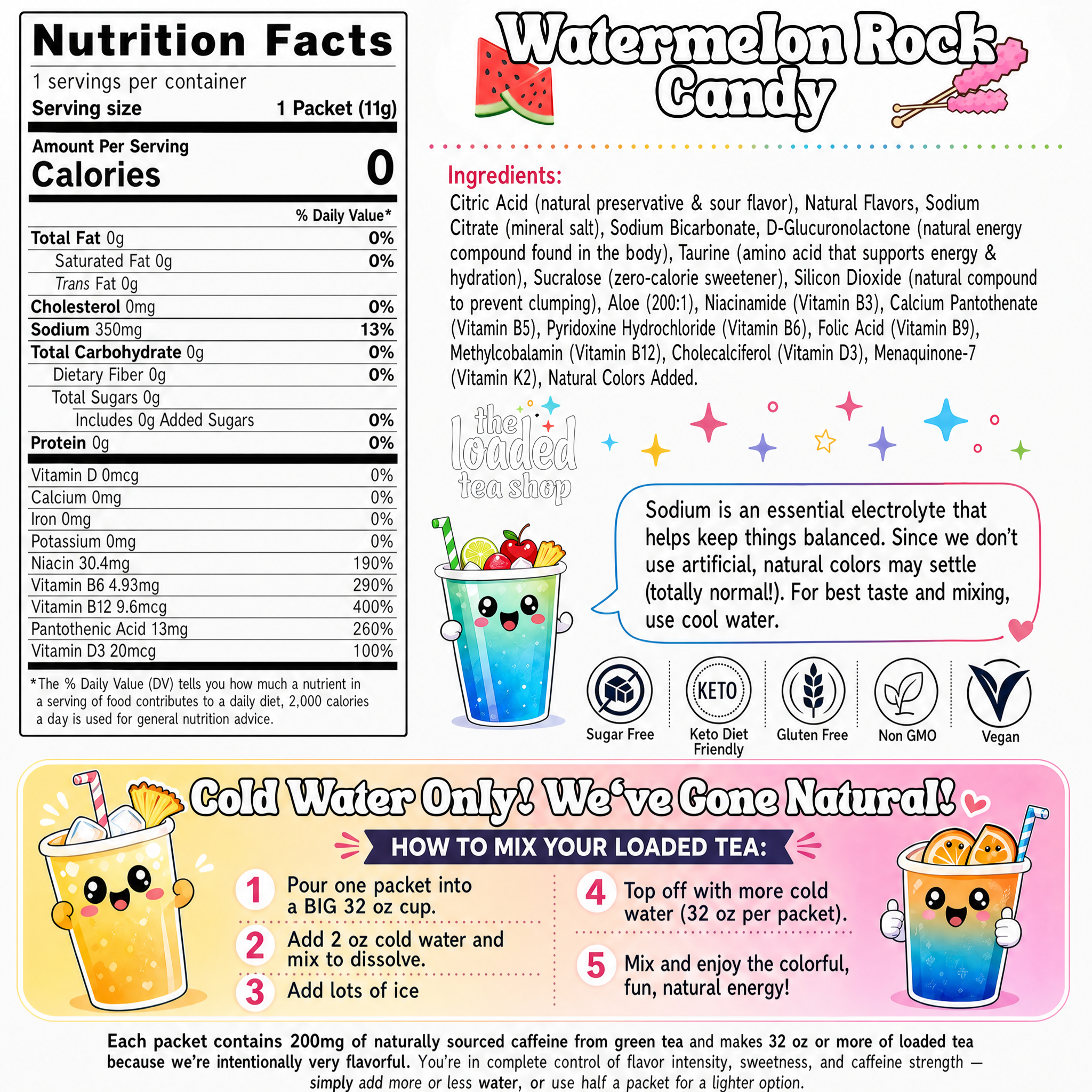Watermelon Rock Candy (Caffeine- Free) - Bright Daily Sip