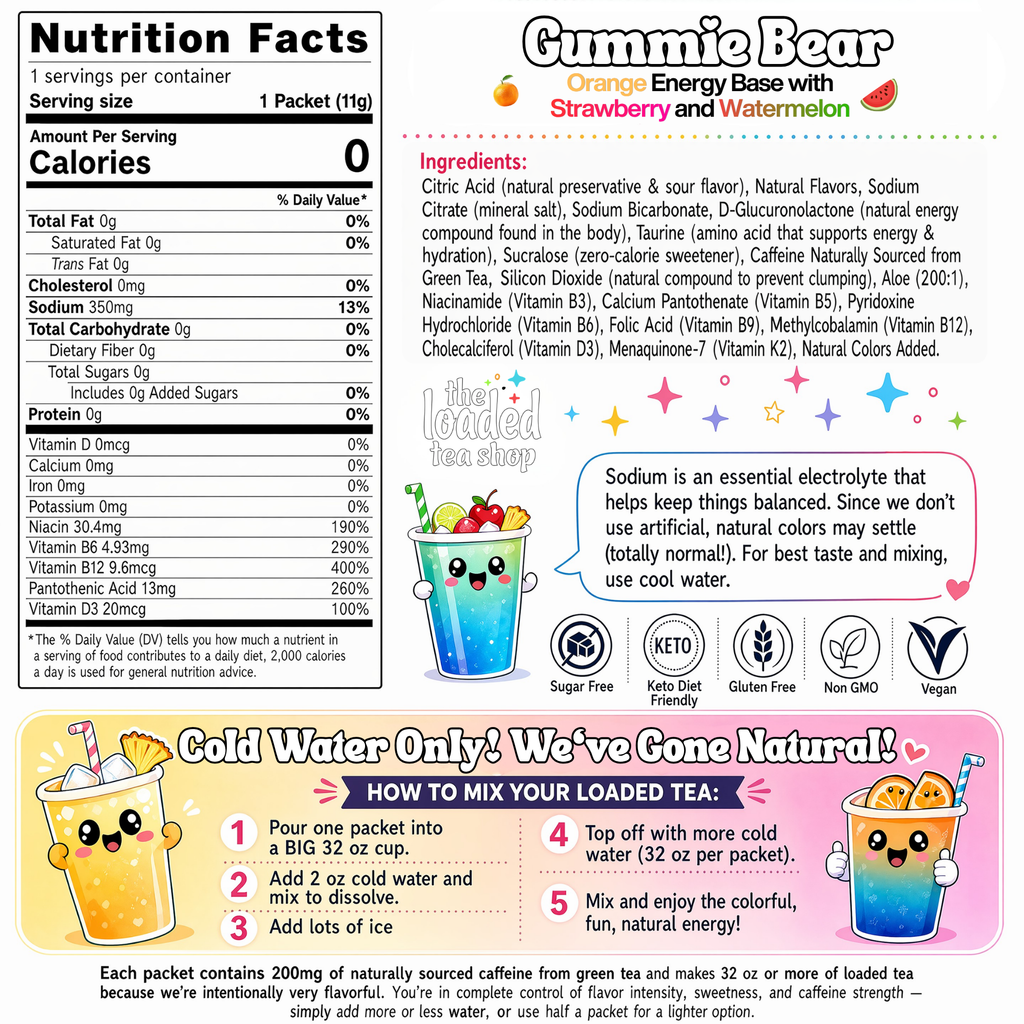 50 Case Gummie Bear - For Tea Lovers